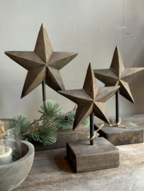 Houten Ster op Voet Large