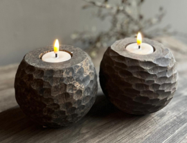 Wachshalter aus Holz Buru dot | Island Collection