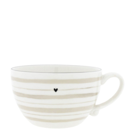 Suppenschüssel Braun/Weiß gestreift -Bastion Collection-