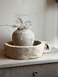 Oude Houten Schaal met Handvat -Aura Peeperkorn-