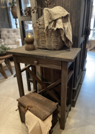 Houten Sidetable met een lade -Vintage-