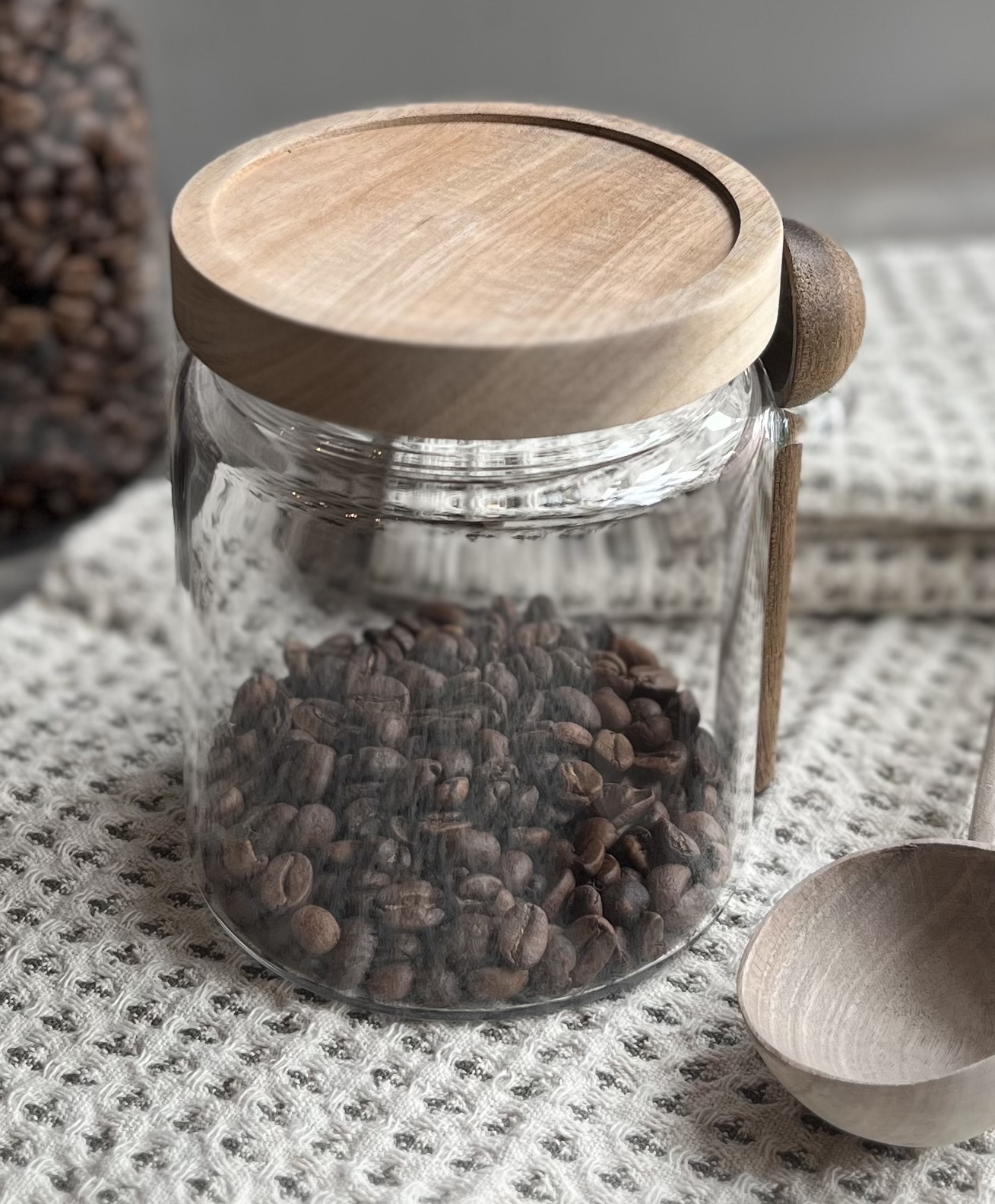 Voorraadpot met Houten Lepel L