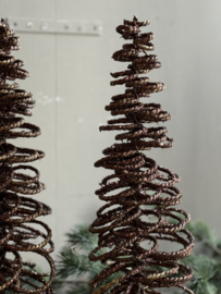 Kerstboompje Bruin Glitter Medium