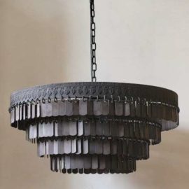 Hanglamp Rond Metalen Schijfjes Grey Brown