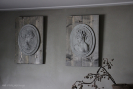 Ornament Hout en Beton -Juul- (set van 2)