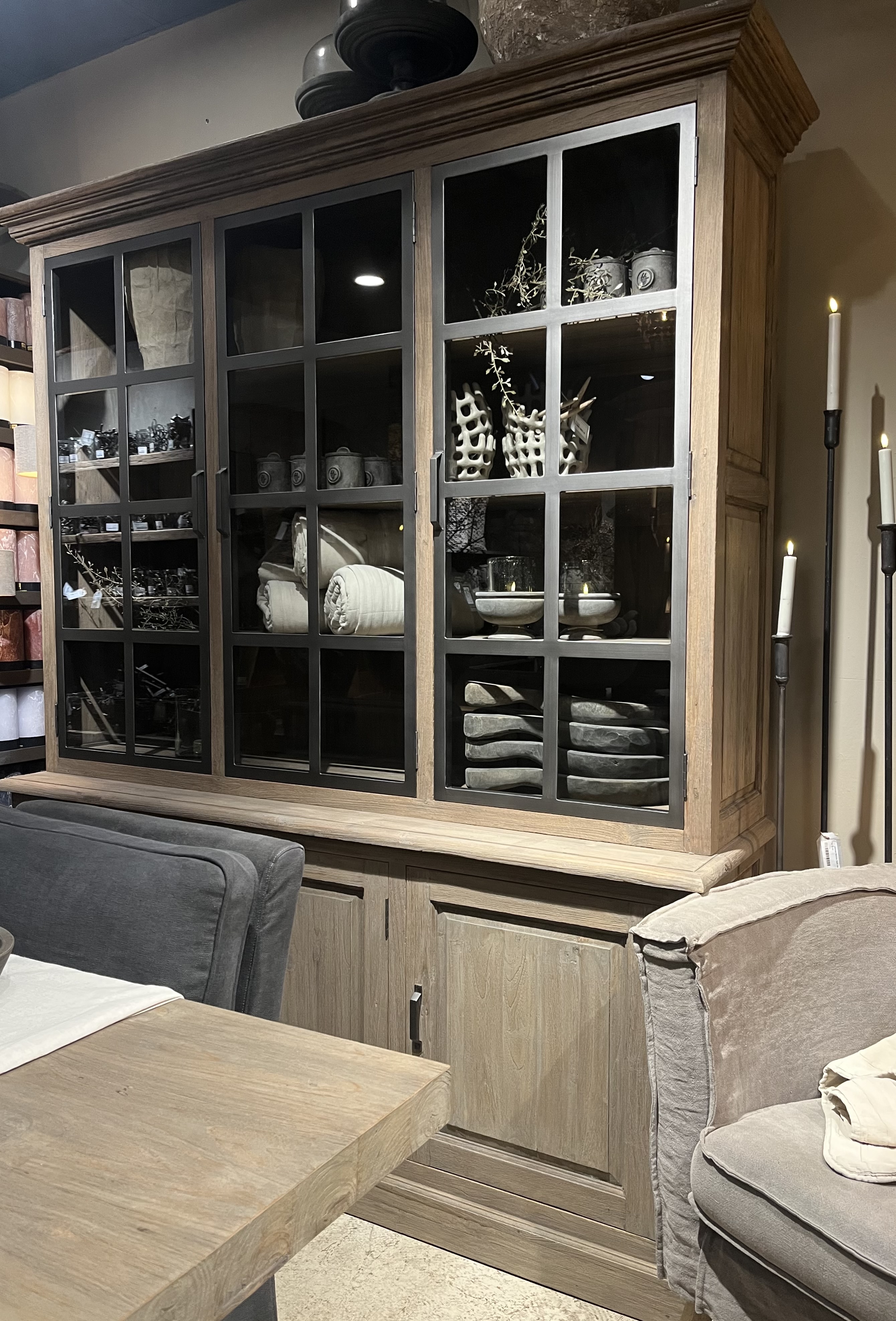 Vitrinekast 6-deurs Staal ''Rustic''