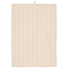Theedoek Naturel met Bruine Strepen