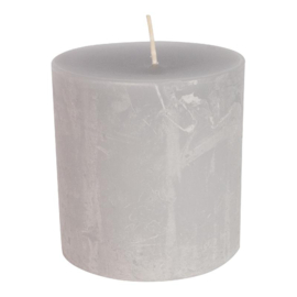 Stumpfe Kerze Silber Grau 8x8 cm