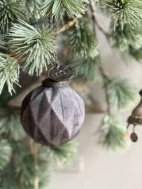 Kerst Ornament Antraciet Velvet Facet