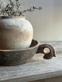 Oude Houten Schaal met Handvat