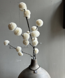 Seidenzweig Pompons Weiß 100 cm