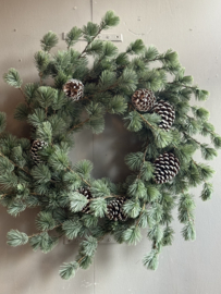 Zijde Krans Kerst Ceder 60 cm