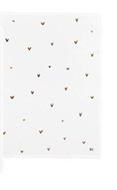 Theedoek Wit met Bruine Hartjes -Bastion Collections-