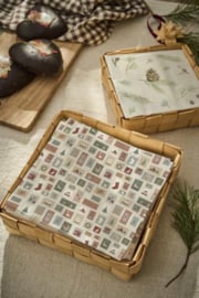 Servetten Kerstgroen met dennenappels 33x33cm