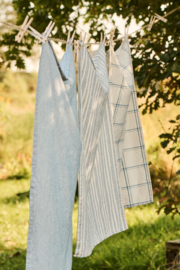 Theedoek Naturel met Blauwe Strepen