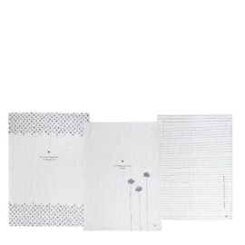 Theedoek Wit/Blauw 50x70 cm -Bastion Collections-