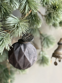 Kerst Ornament Antraciet Velvet Facet