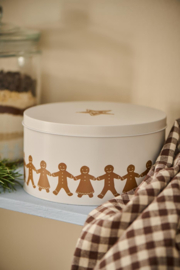 Theedoek Naturel met Bruine Ruitjes
