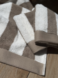 Gastendoekje Beige met Witte Strepen 30x50 cm