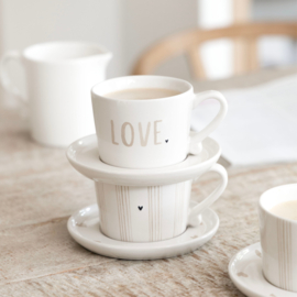 Small mug with handle natural stripes -Bastion Collections-