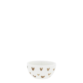 Schaaltje Wit met Bruine Hartjes Small -Bastion Collections-