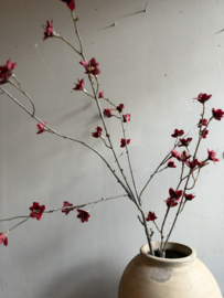 Zijde Tak Rood Bloemetje 110 cm