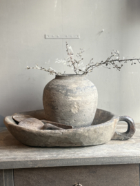 Oude Houten Schaal met Handvat -Aura Peeperkorn-