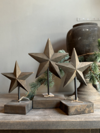 Houten Ster op Voet Small