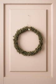 Krans met Houten Kralen Groen 13,5 cm