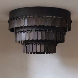 Plafonniere Rond Metalen Schijfjes Grey Brown