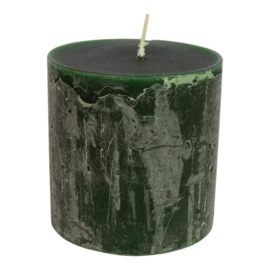 Stumpfe Kerze Dunkelgrün 8x8 cm