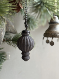 Kerst Ornament Antraciet Velvet Druppel