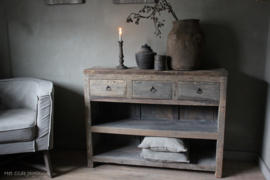 Sidetable Kota met 3-lades en 2 open vakken -Driftwood-