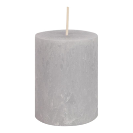 Stumpfe Kerze Silber Grau 6x8 cm