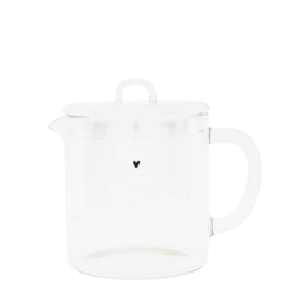 Teekanne aus Glas mit schwarzem Herz -Bastion Collections-