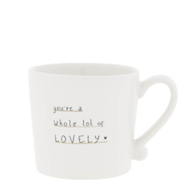 Mok Wit met oor  en tekst Lovely -Bastion Collections-