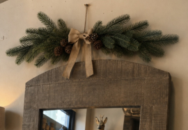 Hanger Zijde Groen Kerst met Strik