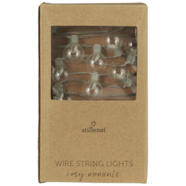 Wire string lights w/20 bulbs f/indoor w/timer 6/18 soft chain