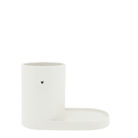 Houder Wit met Zwart Hart -Bastion Collections-