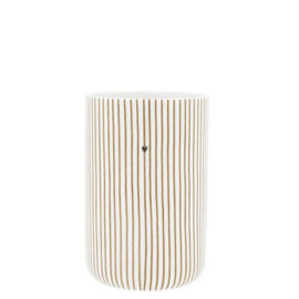 Lepelpot Wit/Naturel met Smalle Streepjes -Bastion Collections-