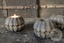 Houten Waxinehouder Buru carve | Island Collection