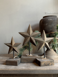 Houten Ster op Voet Medium