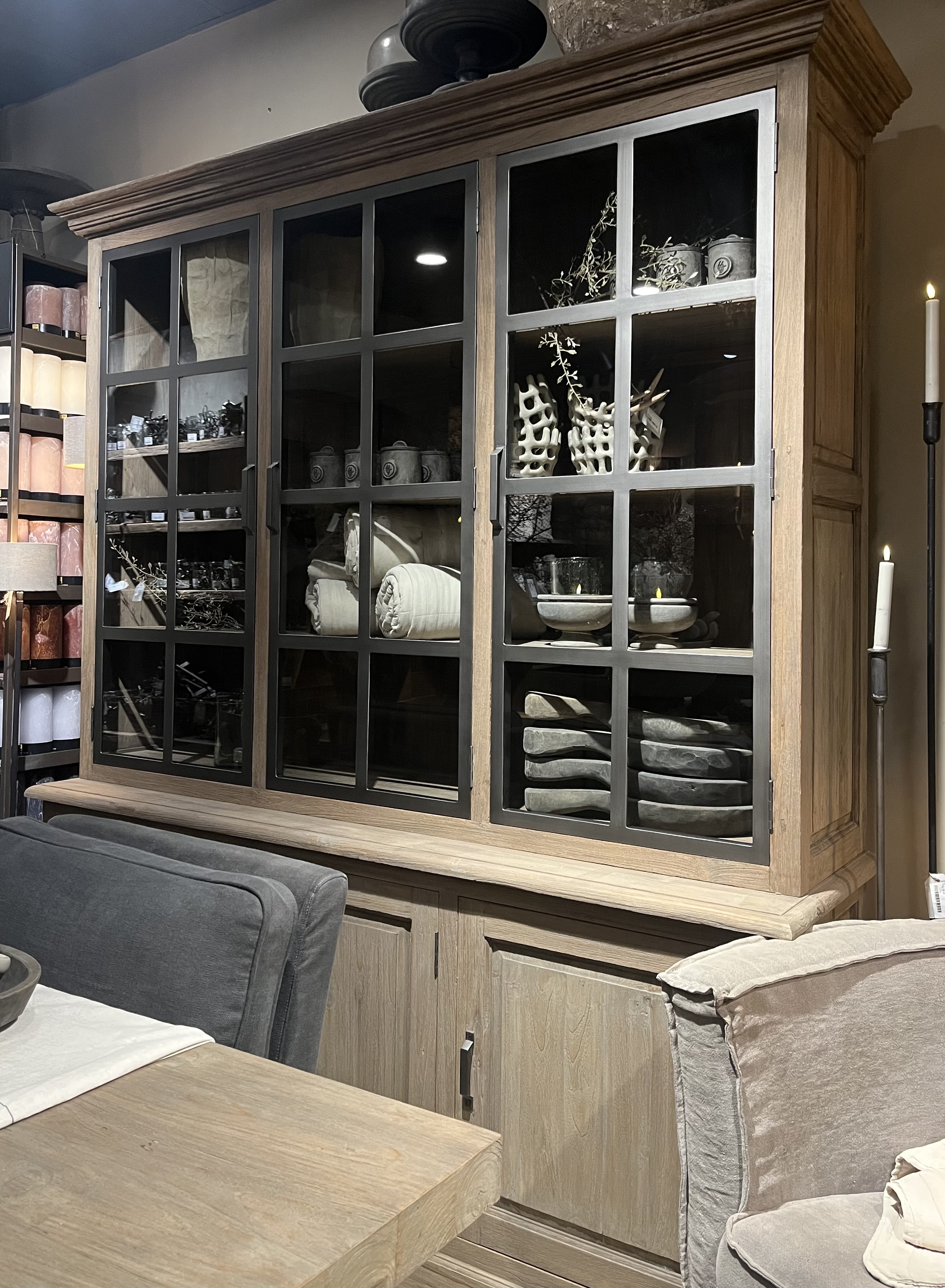 Vitrinekast 6-deurs Staal ''Rustic''