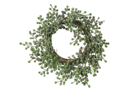 Krans Zijde Groene Besjes 25 cm