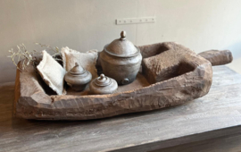 Oude Houten Bak met Handvat