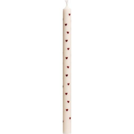 Kerze mit braunen Herzen 20cm