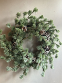 Zijde Krans Kerst Ceder 60 cm
