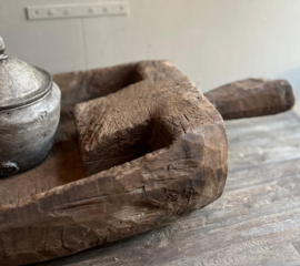 Oude Houten Bak met Handvat
