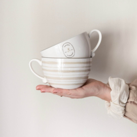 Suppenschüssel Braun/Weiß gestreift -Bastion Collection-