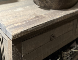 Sidetable Kota met 2-lades en 2 open vakken 100 cm -Driftwood-